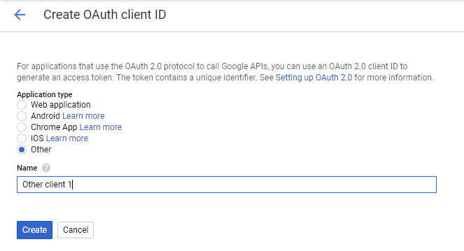 Create OAuthclient ID