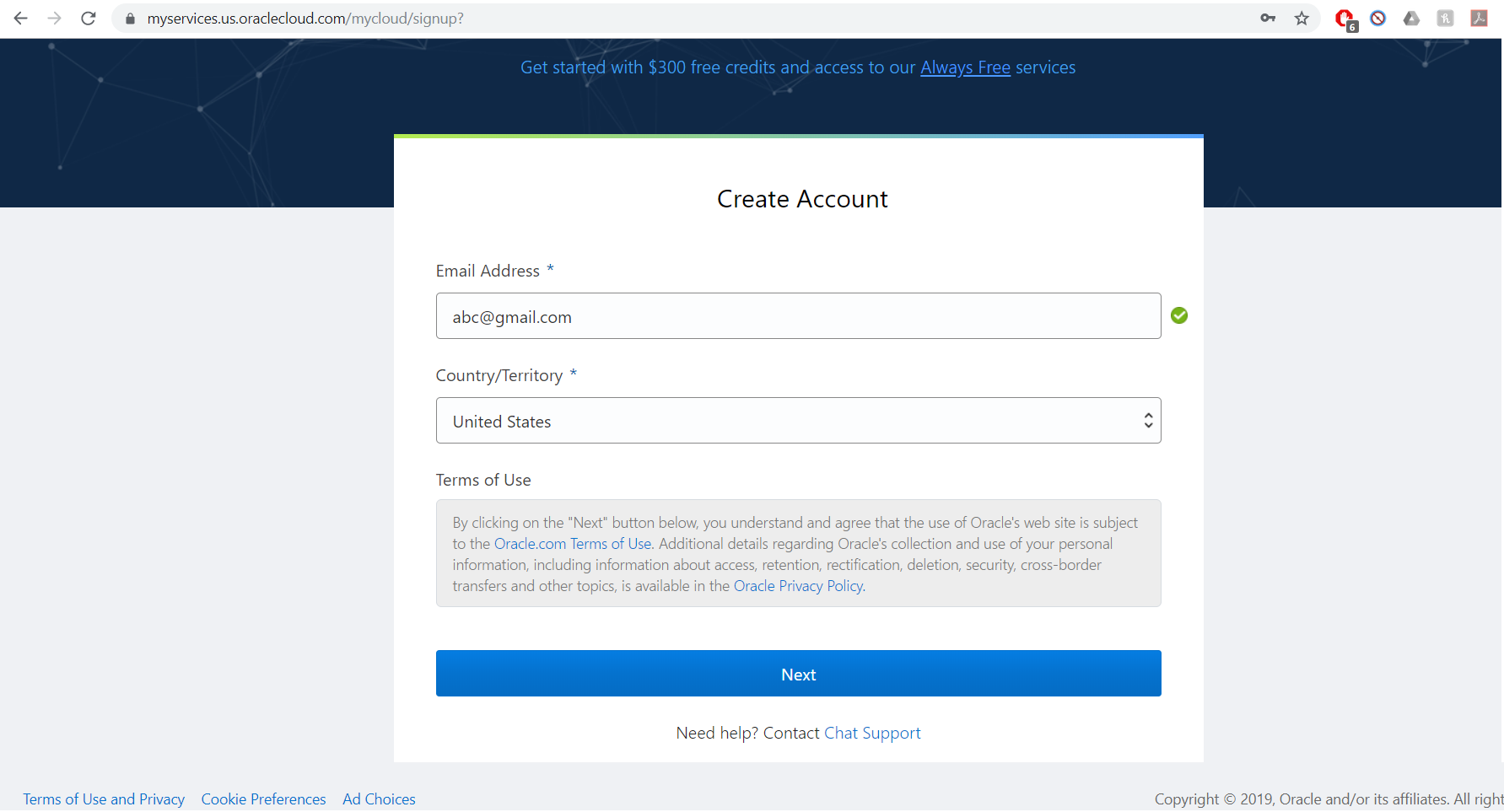 Create Account