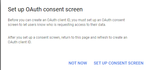 Set up Consent Screen