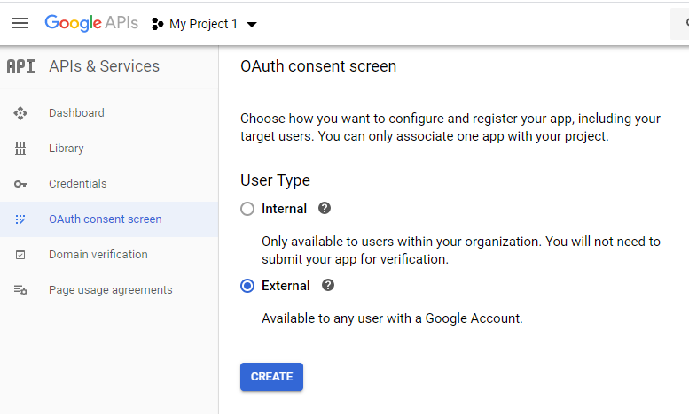 Oauth consent screen