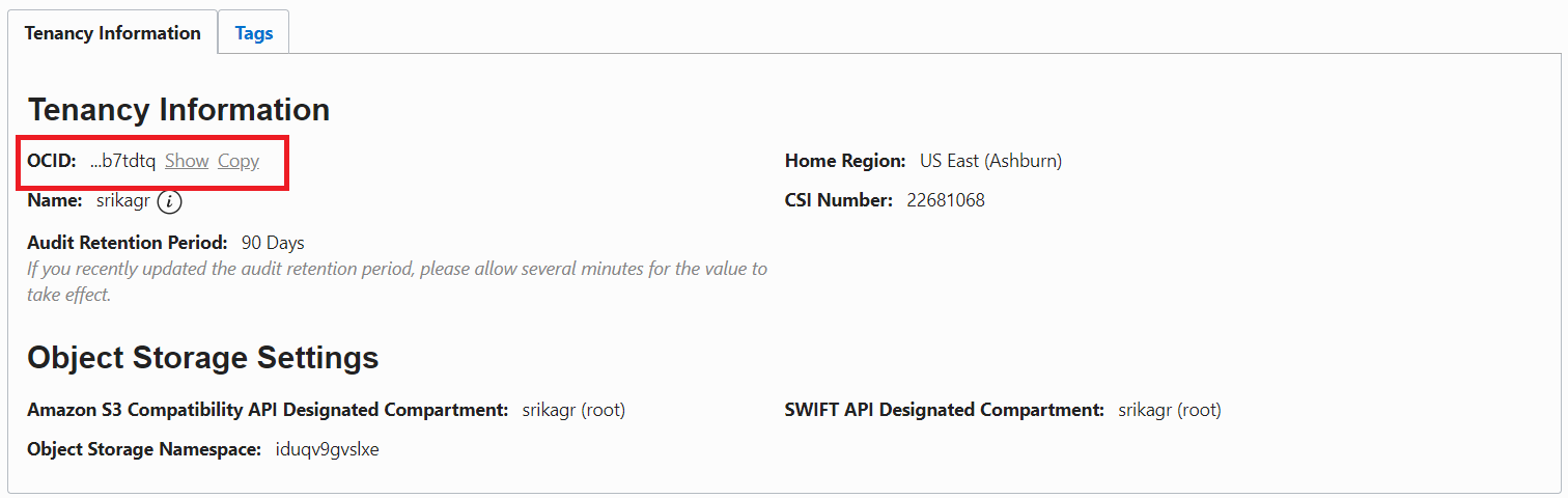 Tenancy Details